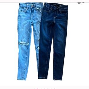 AEO high rise dark wash jeggings